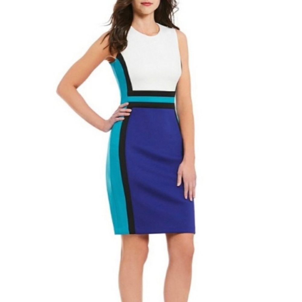 NWT Calvin Klein Colorblock Sheath Dress.  MSRP $134